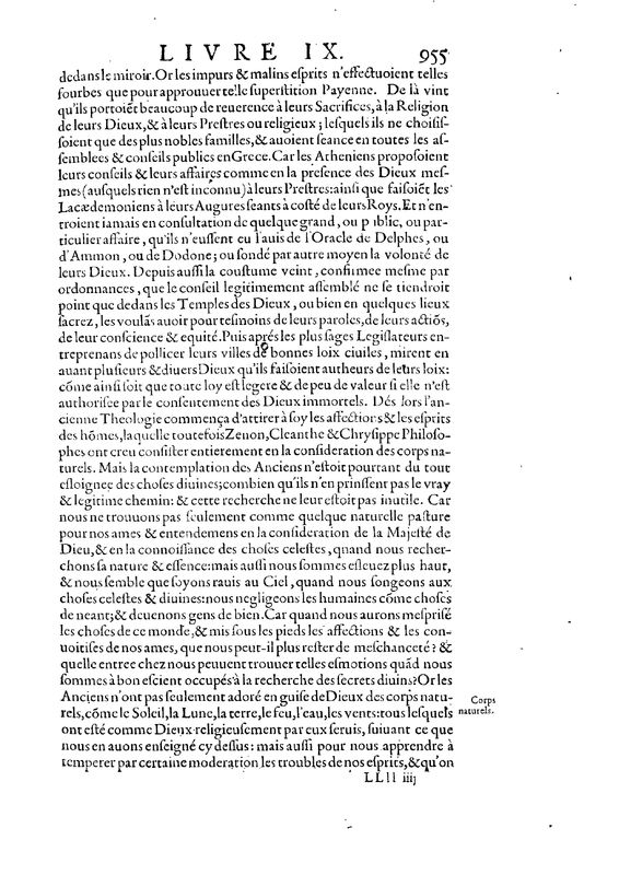 Mythologie, Paris, 1627 - IX, 1 : Combien sagement les Anciens ont introduit leur Religion, les honneurs de leurs Prestres, & le lieu des Enfers, p. 955