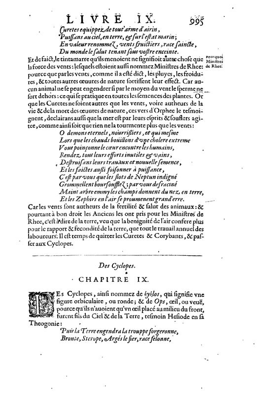 Mythologie, Paris, 1627 - IX, 9 : Des Cyclopes, p. 995