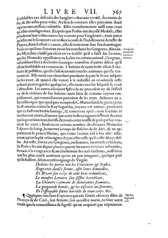 Mythologie, Paris, 1627 - VII, 13 : Des Gorgones, p. 767