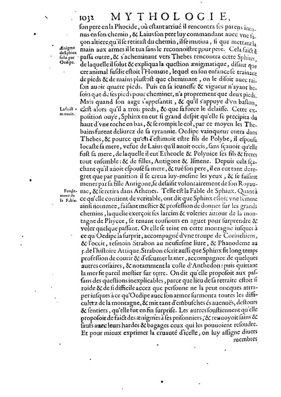 Mythologie, Paris, 1627 - IX, 19 : De Sphinx, p. 1032
