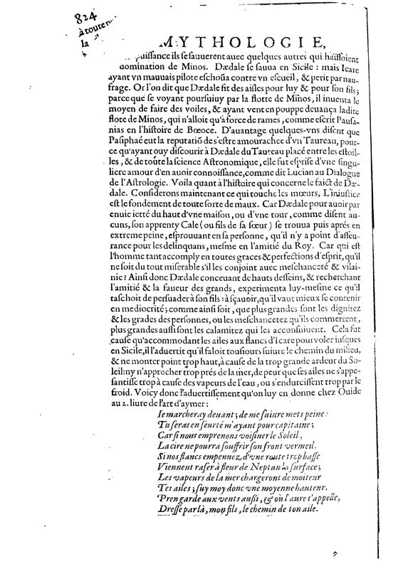 Mythologie, Paris, 1627 - VII, 17 : De Dedale, p. 824