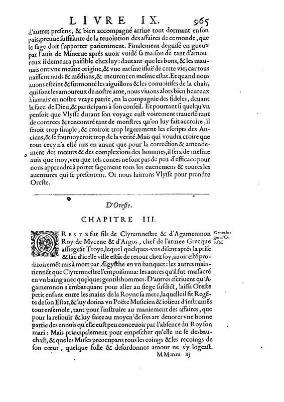 Mythologie, Paris, 1627 - IX, 3 : D’Oreste, p. 965