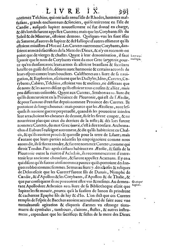 Mythologie, Paris, 1627 - IX, 8 : Des Curetes ou Coribantes, p. 993