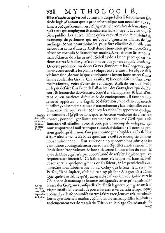Mythologie, Paris, 1627 - VII, 13 : Des Gorgones, p. 768