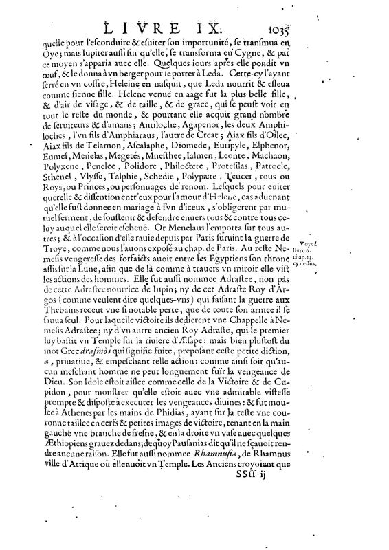 Mythologie, Paris, 1627 - IX, 20 : De Nemesis, p. 1035