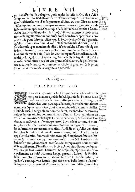 Mythologie, Paris, 1627 - VII, 13 : Des Gorgones, p. 765