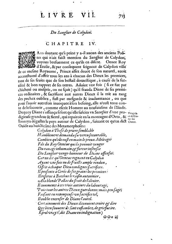 Mythologie, Paris, 1627 - VII, 4 : Du Sanglier de Calydon, p. 713