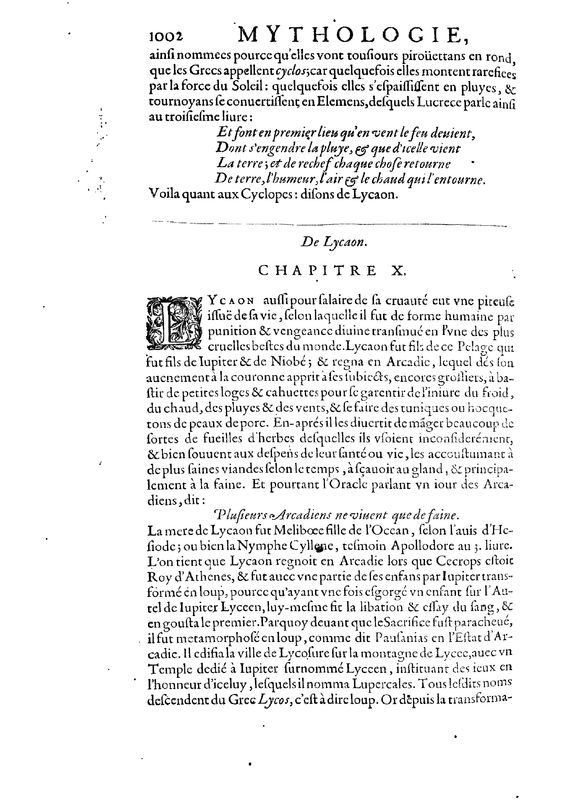 Mythologie, Paris, 1627 - IX, 10 : De Lycaon, p. 1002