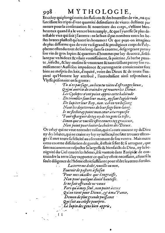 Mythologie, Paris, 1627 - IX, 9 : Des Cyclopes, p. 998