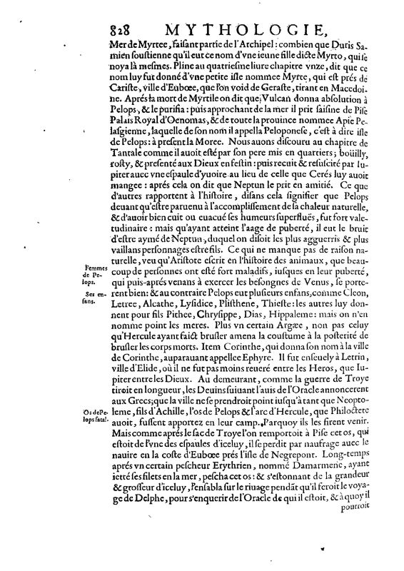 Mythologie, Paris, 1627 - VII, 18 : De Pelops, p. 828