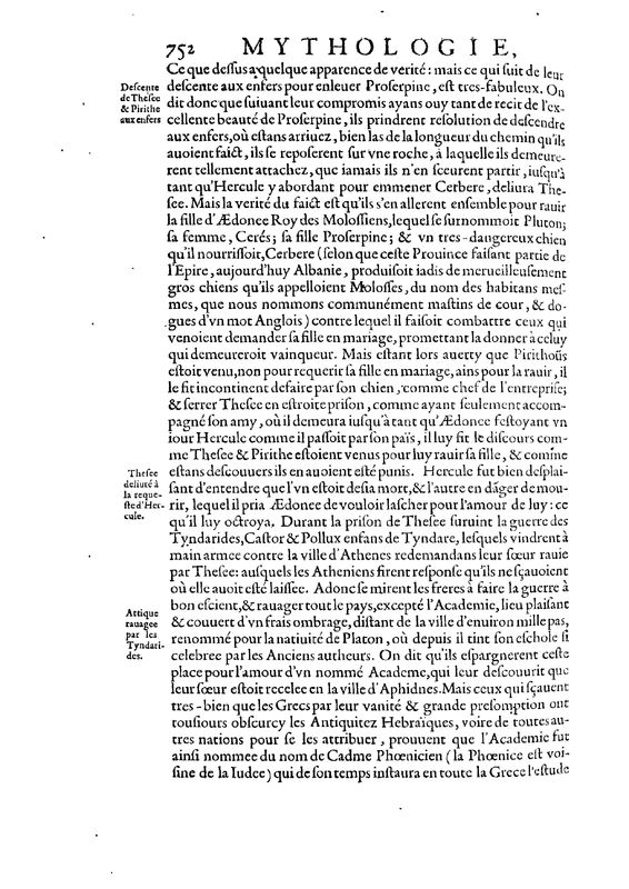 Mythologie, Paris, 1627 - VII, 10 : De Thesee, p. 752