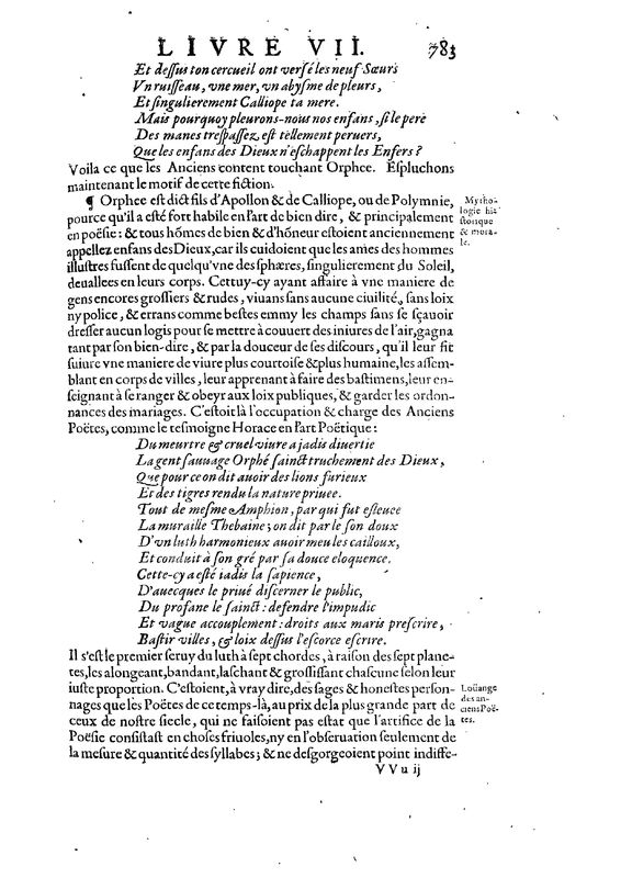 Mythologie, Paris, 1627 - VII, 15 : D’Orphee, p. 783