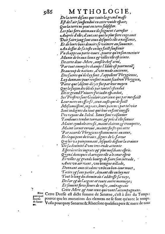 Mythologie, Paris, 1627 - IX, 6 : De Rhee, p. 986