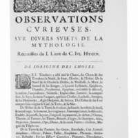Mythologie, Paris, 1627 - Recherches : Observations curieuses sur divers sujets de la mythologie, p. 15