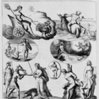 Mythologie, Paris, 1627 - VI. Figure, Qui demontre l'Aurore, Frixe, Helle, Jason et Médée, Circé, Marsyas & Apollon, p. 534
