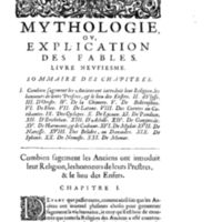 Mythologie, Paris, 1627 - IX, 01 : Combien sagement les Anciens ont introduit leur Religion, les honneurs de leurs Prestres, &amp; le lieu des Enfers