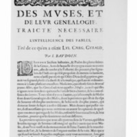 Mythologie, Paris, 1627 - Recherches : Des Muses et de leur généalogie