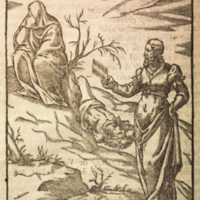Mythologie, Lyon, 1612 - Vénus et Adonis ; Vénus chauve, barbue et avec un peigne