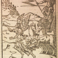 Mythologie, Lyon, 1612 - Mars armé sur son char, précédé par la Renommée