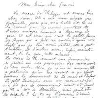 Exemple d'une lettre de Marguerite Audoux à Francis Jourdain